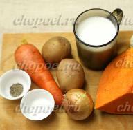 Pumpkin puree soup with coconut milk (lean recipe)